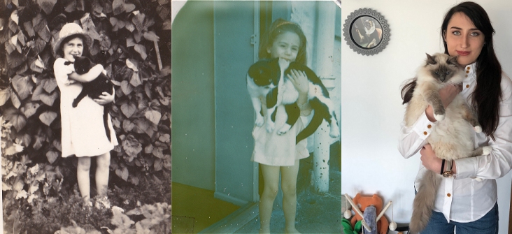 Three generations of cat appreciation from 1932 - 2020!